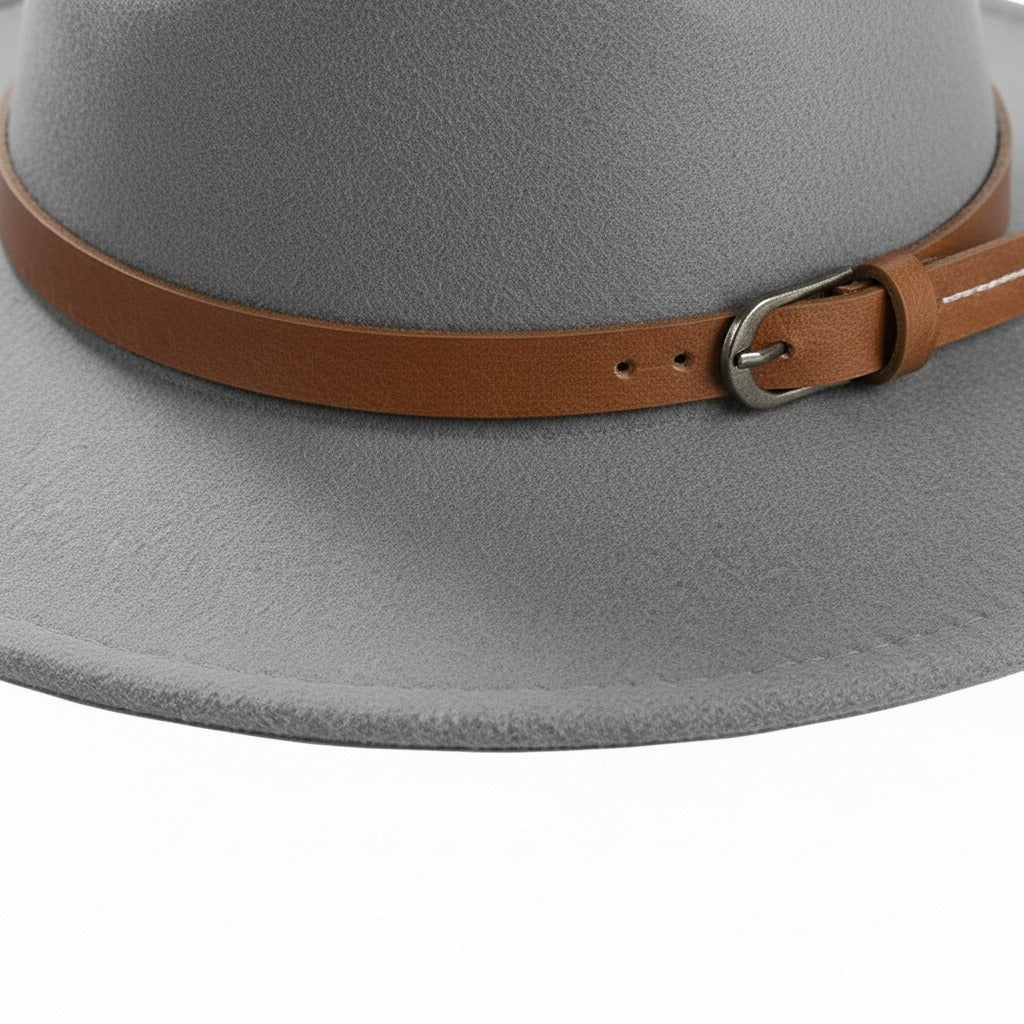 Mens Felt Hat - Stone Gray - Texture Close Up