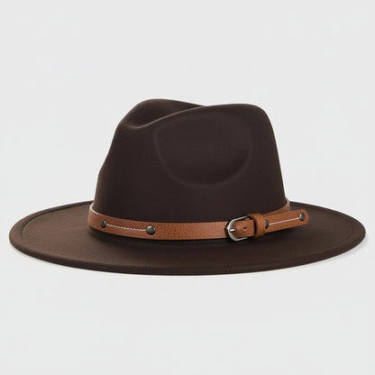 Mens Felt Hat - Espresso Brown - Front View