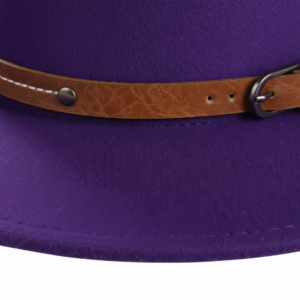 Mens Felt Hat - Purple - Texture Close Up
