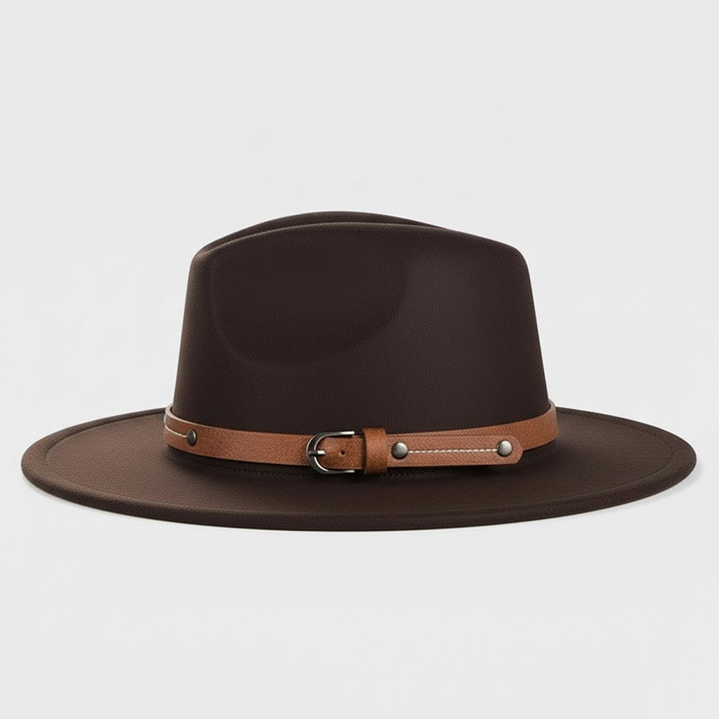 Mens Felt Hat - Espresso Brown - Fabric Detail