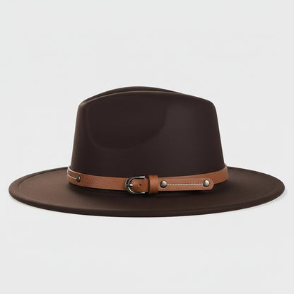 Mens Felt Hat - Espresso Brown - Fabric Detail