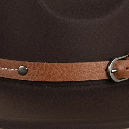 Mens Felt Hat - Espresso Brown - Texture Close Up