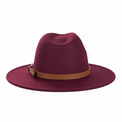 Mens Felt Hat - Burgundy - Fabric Detail