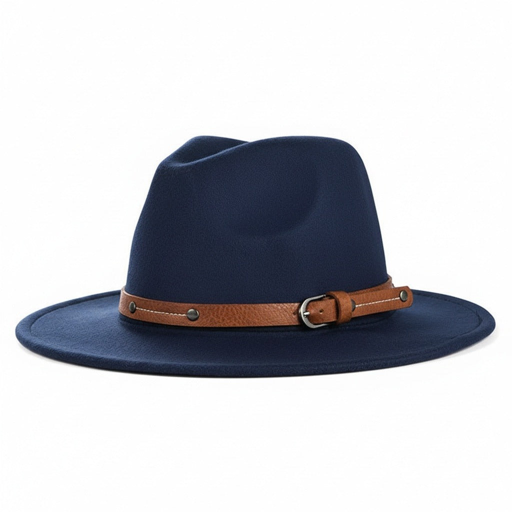Mens Felt Hat - Deep Navy - Front View