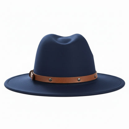 Mens Felt Hat - Deep Navy - Fabric Detail