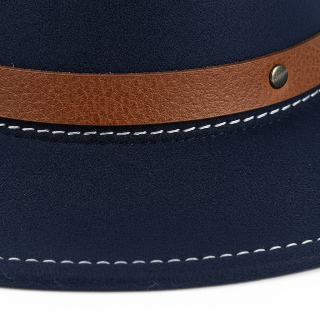 Mens Felt Hat - Deep Navy - Texture Close Up