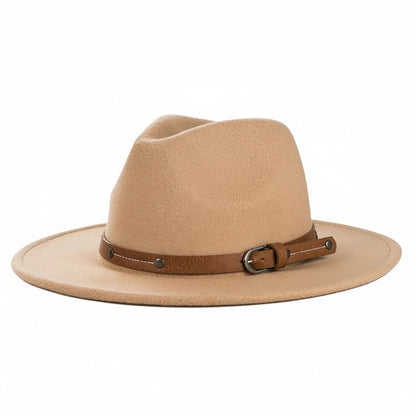 Mens Felt Hat - Tan - Front View