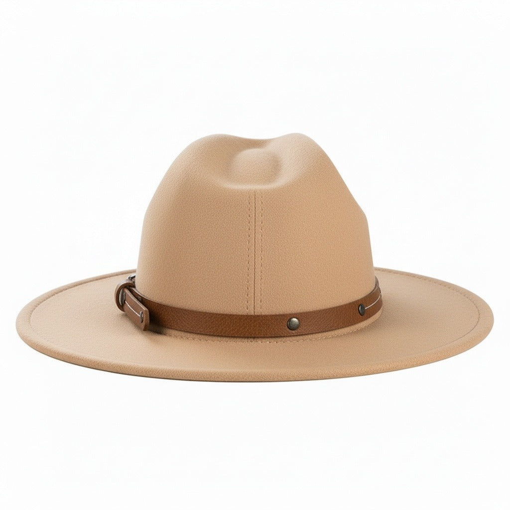 Mens Felt Hat - Tan - Fabric Detail