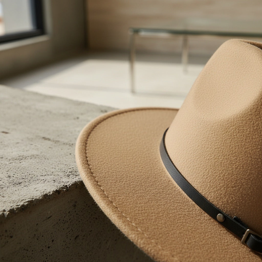 Mens Gatsby Hat - Camel Tan - Back View