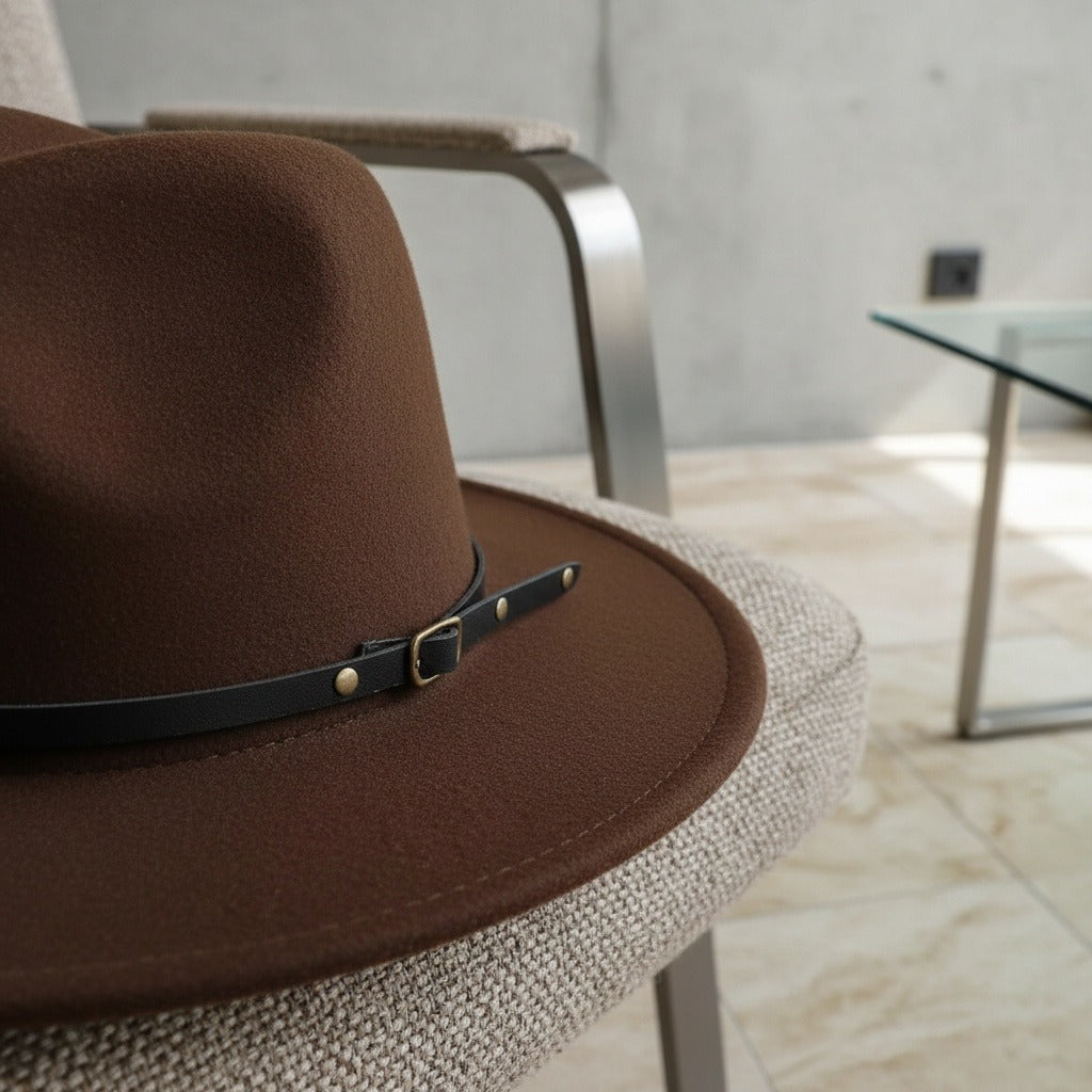 Mens Gatsby Hat - Chocolate Brown - Back View
