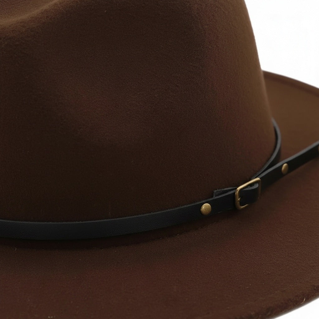 Mens Gatsby Hat - Chocolate Brown - Texture Close Up
