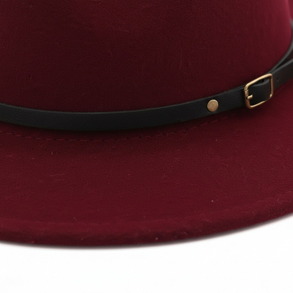 Mens Gatsby Hat - Burgundy - Texture Close Up