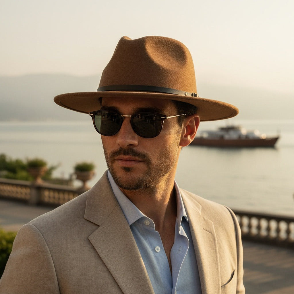 Mens Gatsby Hat - Hazel Brown - Angled Shot