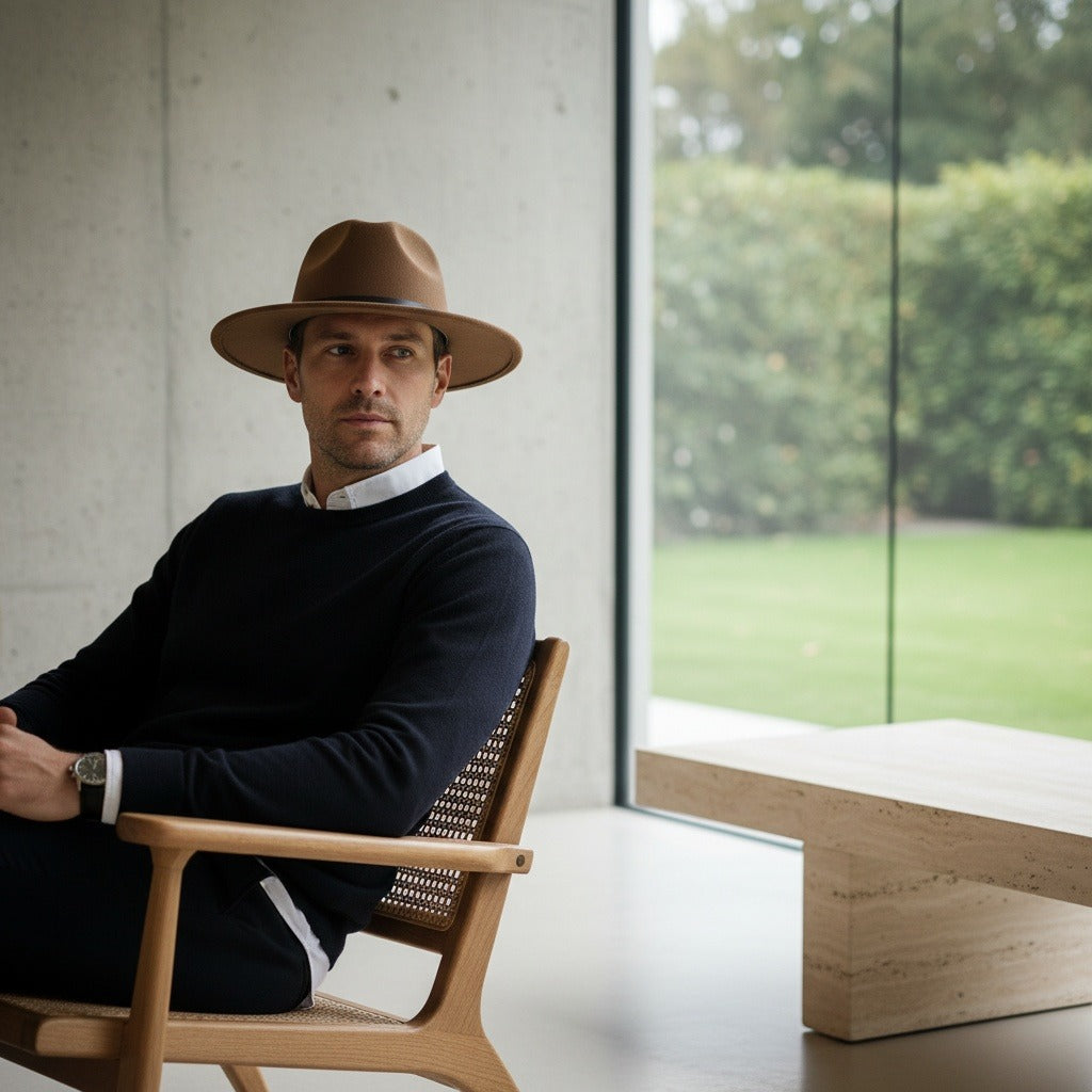 Mens Gatsby Hat - Hazel Brown - Side Profile