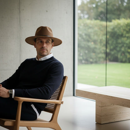 Mens Gatsby Hat - Hazel Brown - Side Profile