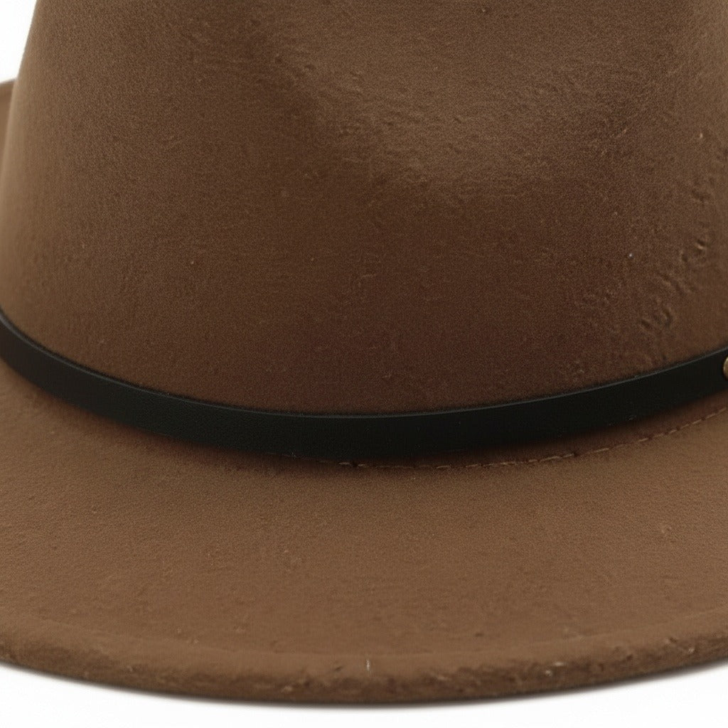 Mens Gatsby Hat - Hazel Brown - Texture Close Up