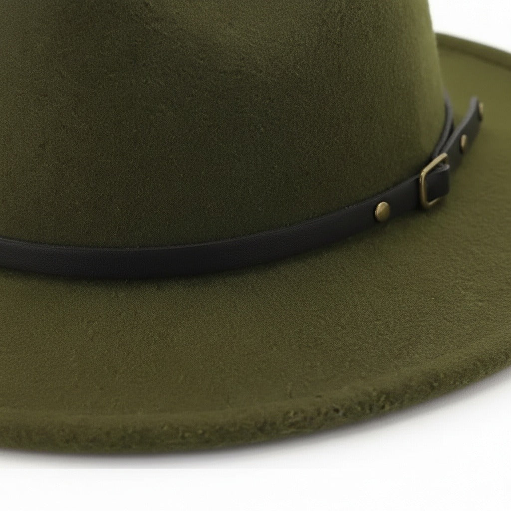 Mens Gatsby Hat - Olive Green - Texture Close Up