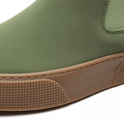 Mens Green Slip On Shoes - Green - Texture Close Up
