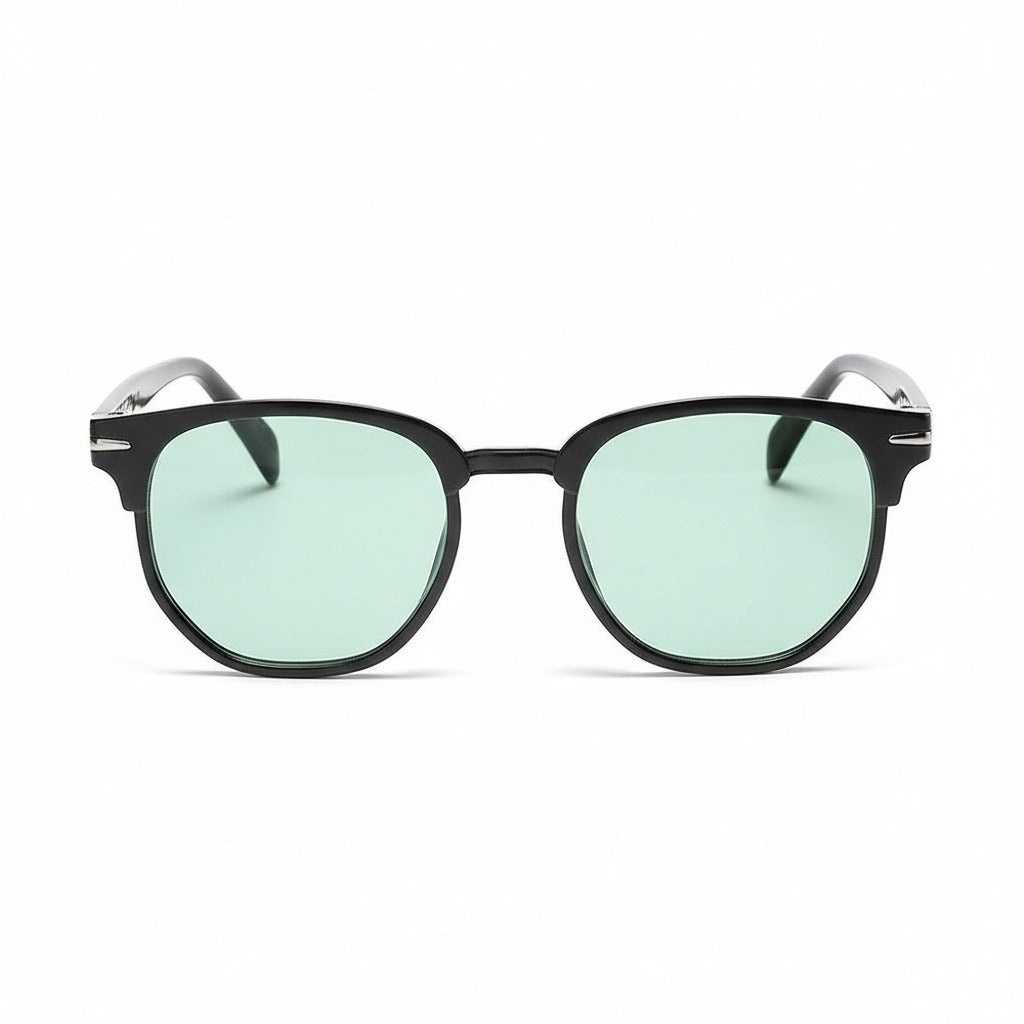 Men's Green Tinted Sunglasses - Green - Front View