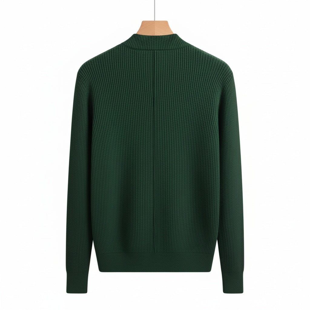 Mens Green Zip Up Cardigan