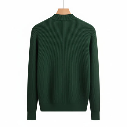 Mens Green Zip Up Cardigan