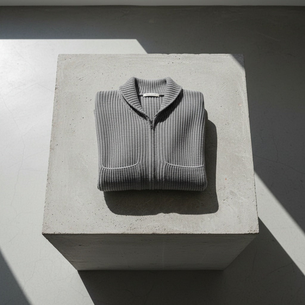 Mens Grey Zip Cardigan - Grey - Lifestyle Inspiration