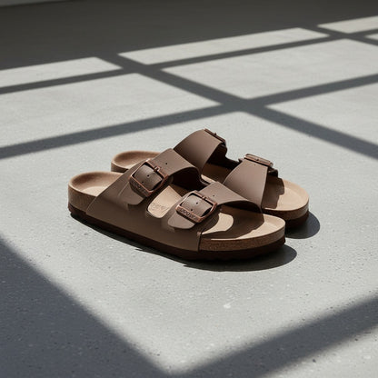 Men's Leather Sandals - Taupe - Lifestyle Inspiration