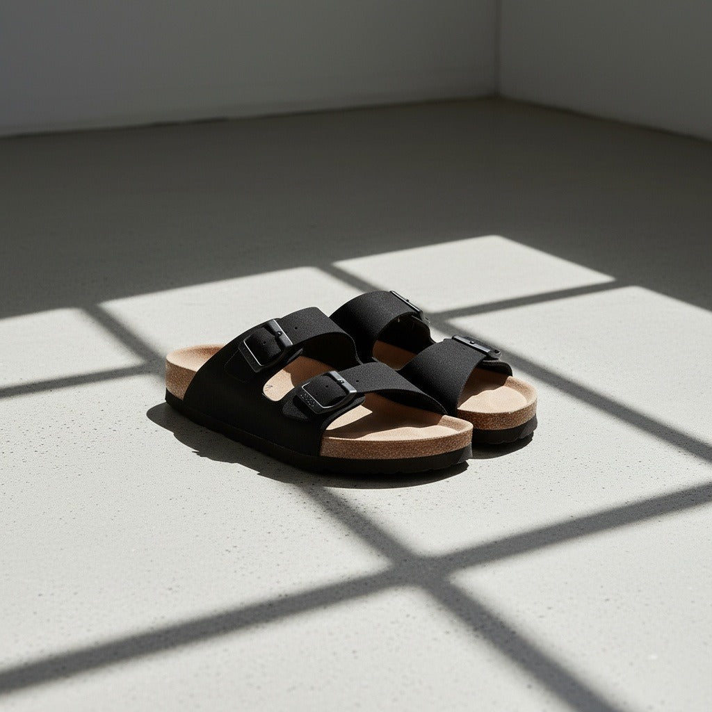 Men's Leather Sandals - Black - Lifestyle Inspiration