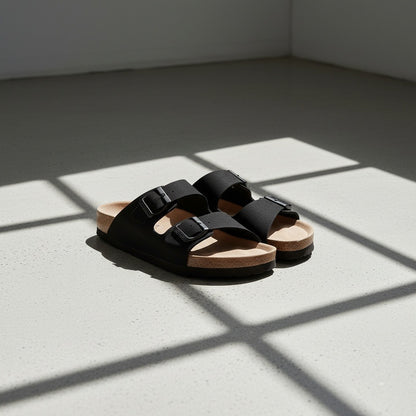 Men's Leather Sandals - Black - Lifestyle Inspiration