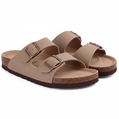 Men's Leather Sandals - Camel - Front View