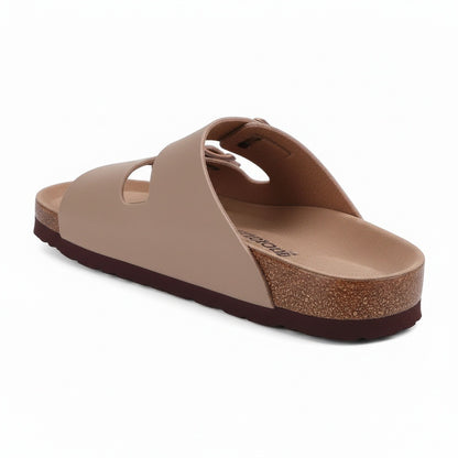 Men's Leather Sandals - Camel - Fabric Detail