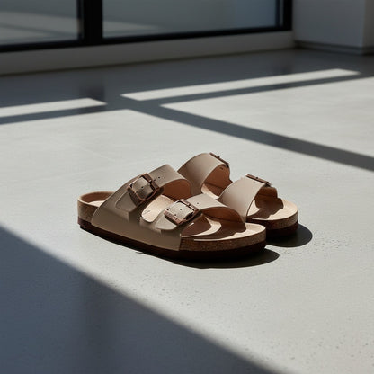 Men's Leather Sandals - Camel - Lifestyle Inspiration