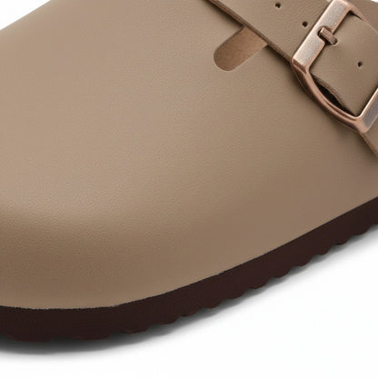 Men's Leather Sandals - Stone - Texture Close Up