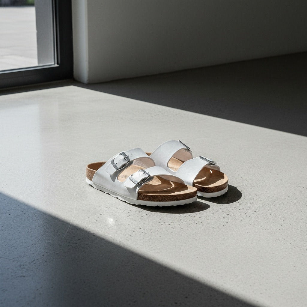 Men's Leather Sandals - White - Lifestyle Inspiration