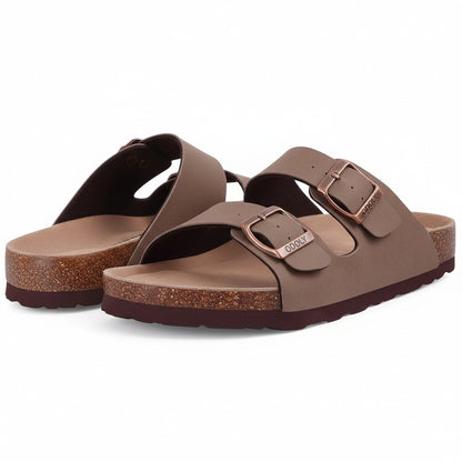 Men's Leather Sandals - Taupe - Front View