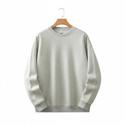 Mens Light Grey Crew Neck Sweater - Light Grey - Front View