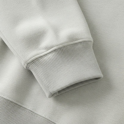 Mens Light Grey Crew Neck Sweater - Light Grey - Texture Close Up
