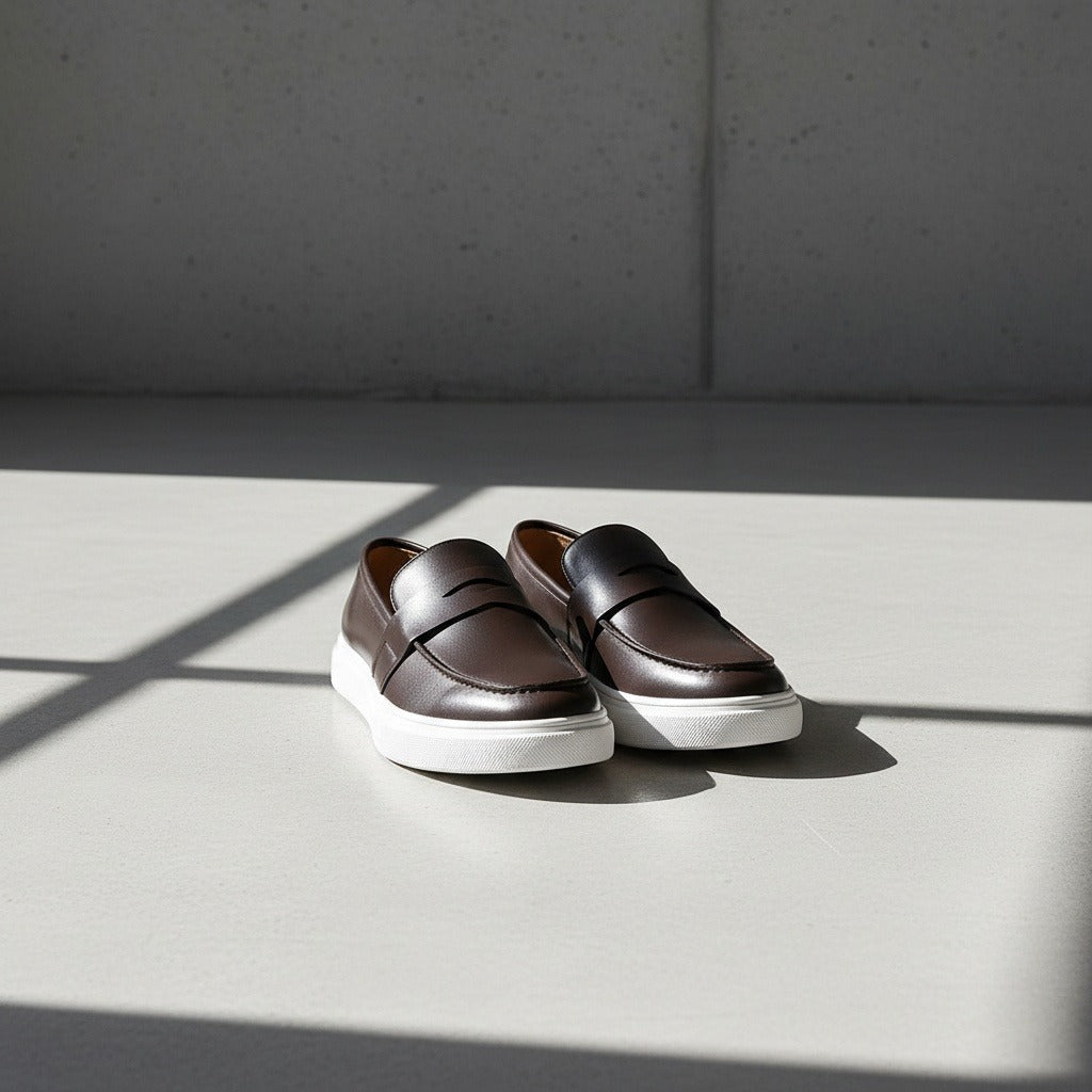 Men's Loafer Slip On Shoes - Dark Brown - Lifestyle Inspiration