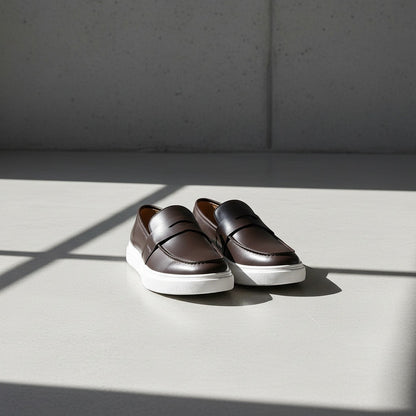 Men's Loafer Slip On Shoes - Dark Brown - Lifestyle Inspiration