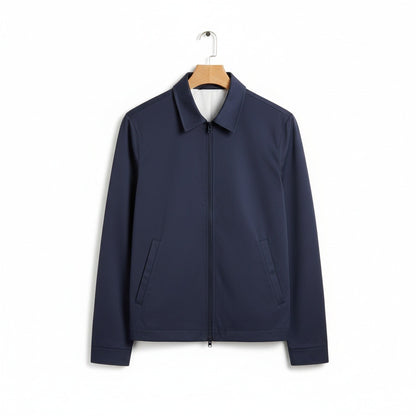 Mens Navy Harrington Jacket - Navy - Front View
