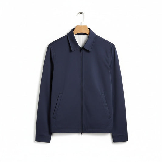 Mens Navy Harrington Jacket - Navy - Front View