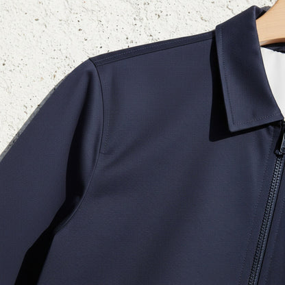 Mens Navy Harrington Jacket - Navy - Back View