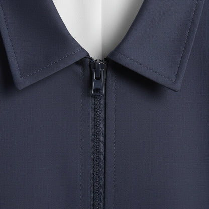 Mens Navy Harrington Jacket - Navy - Texture Close Up