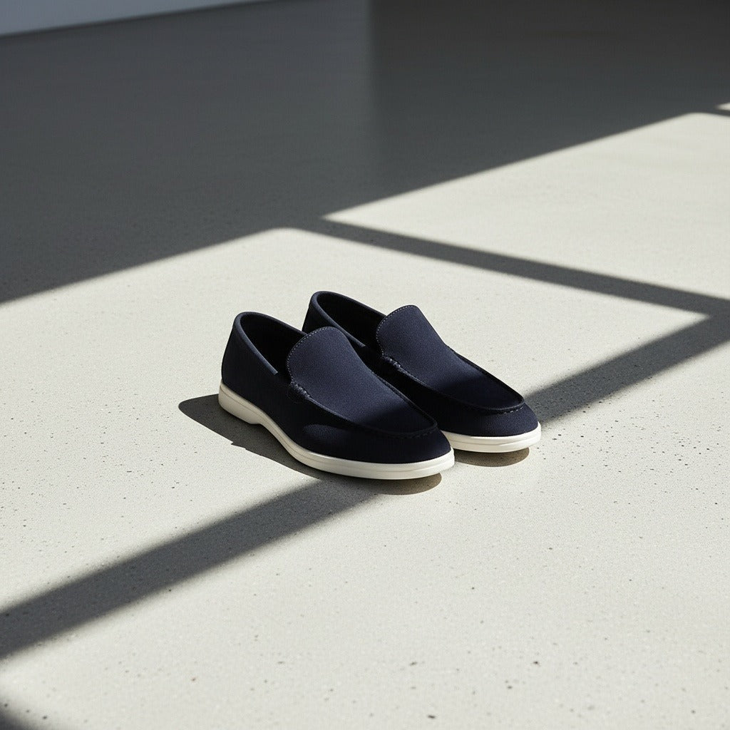 Mens Navy Suede Loafers - Navy - Lifestyle Inspiration