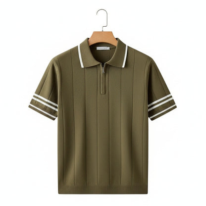 Men's Polo Short Sleeve - Olive Green - Front View