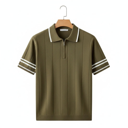Men's Polo Short Sleeve - Olive Green - Front View