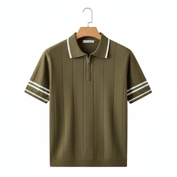 Men's Polo Short Sleeve - Olive Green - Front View