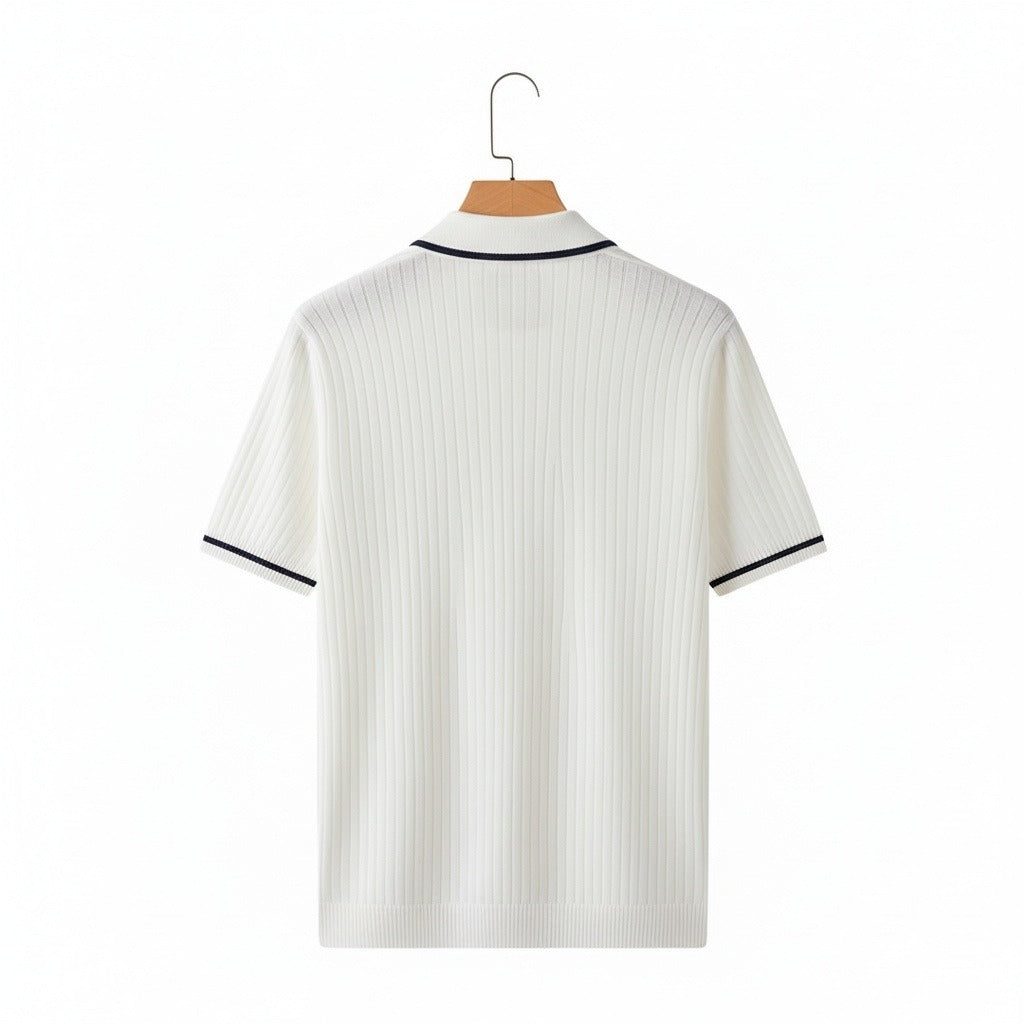 Men's Polo Short Sleeve - Crisp White - Fabric Detail
