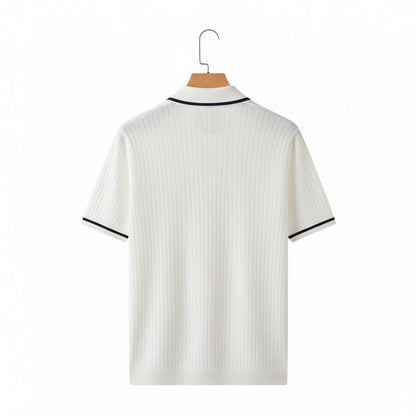 Men's Polo Short Sleeve - Crisp White - Fabric Detail