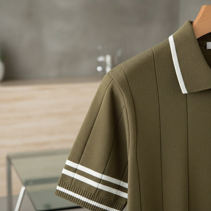 Men's Polo Short Sleeve - Olive Green - Back View